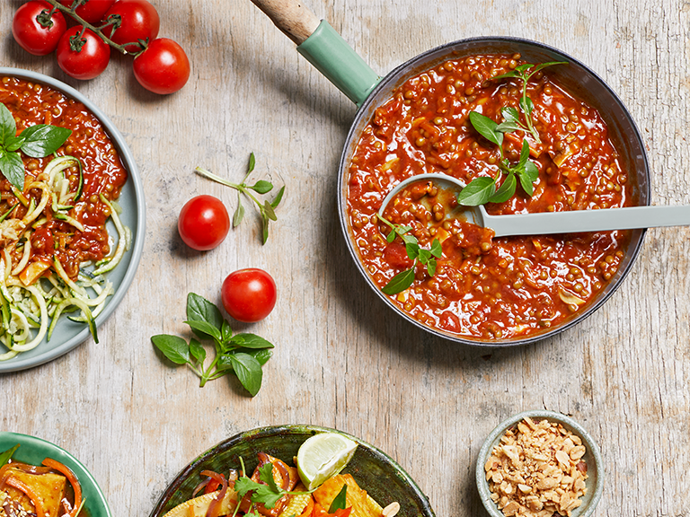 Vegan Mushroom and Lentil Bolognaise With Baby Marrow Noodles