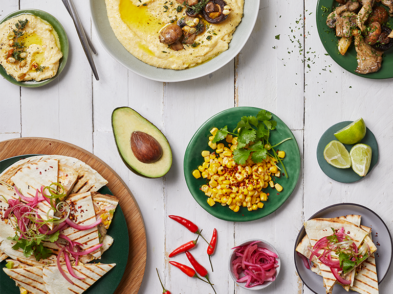 Chicken, Corn and Avocado Quesadillas