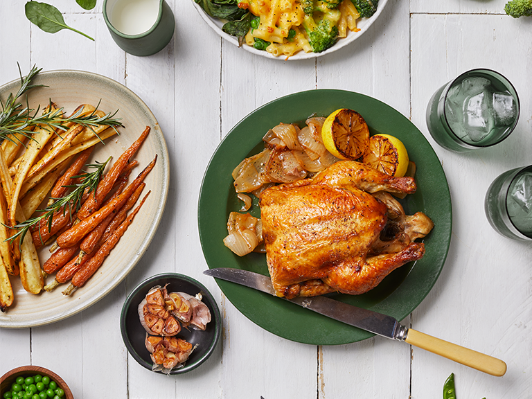 Sunday Roast Chicken With Carrots And Parsnips
