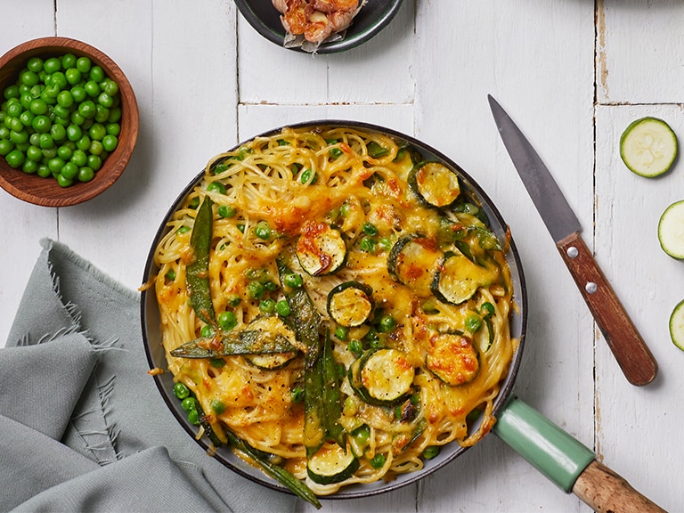 Baked Spring Vegetable Carbonara