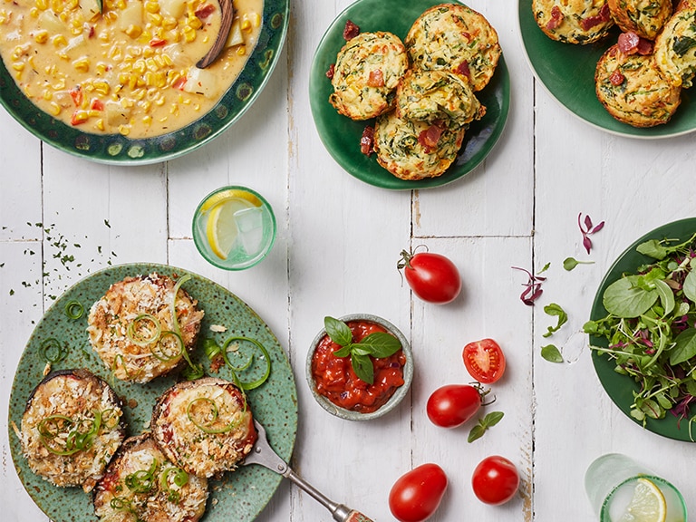 Baked Mushrooms With Two Sauces And A Crisp Breadcrumb Topping