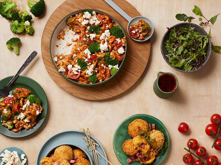 Tomato, Broccoli, Spinach And Feta Boloroni Bake