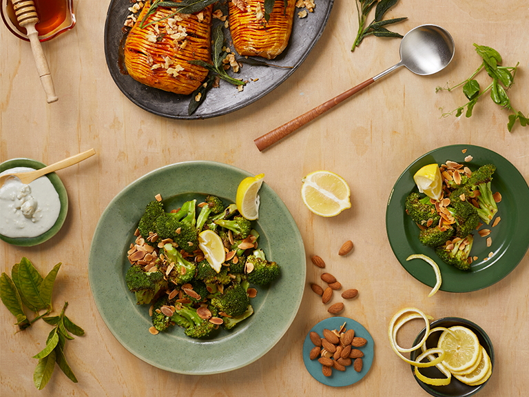 Charred Broccoli With Blue Cheese And Almonds