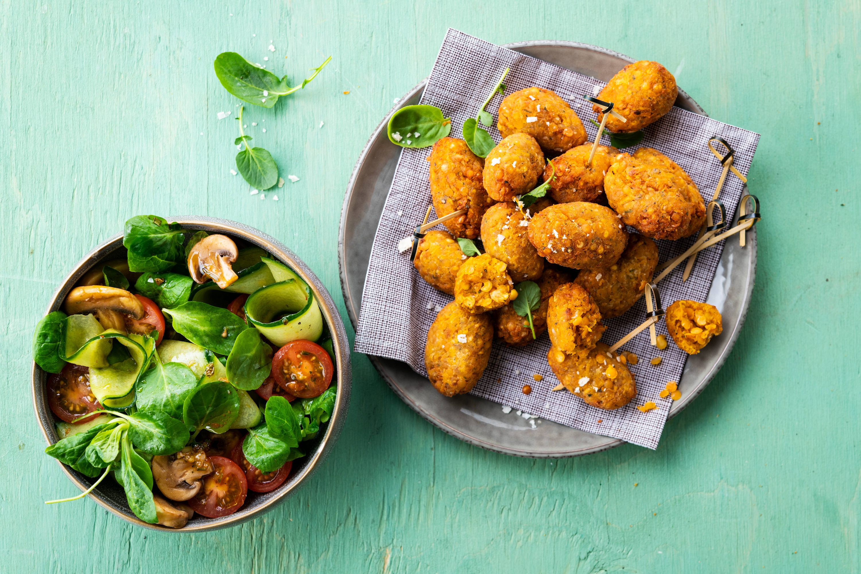 Süßkartoffel Kroketten mit Salat | Knorr