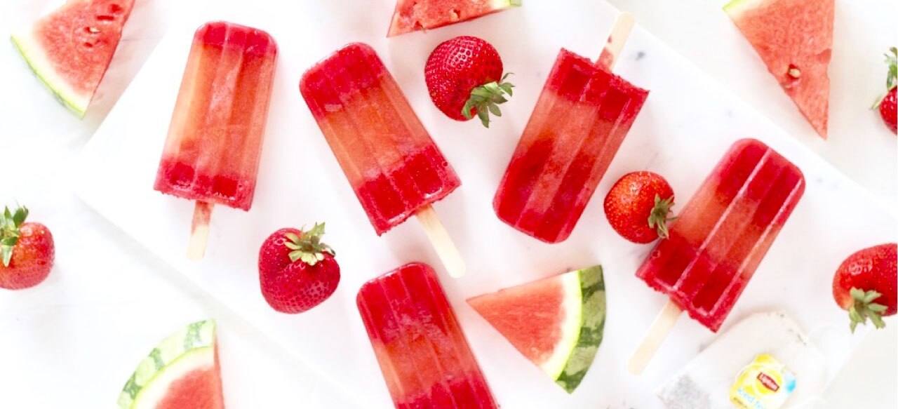Strawberry Watermelon Iced Tea Pops