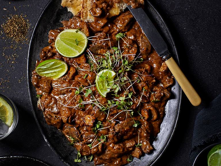 Brandy Flambéd Chicken Livers On Roosterkoek