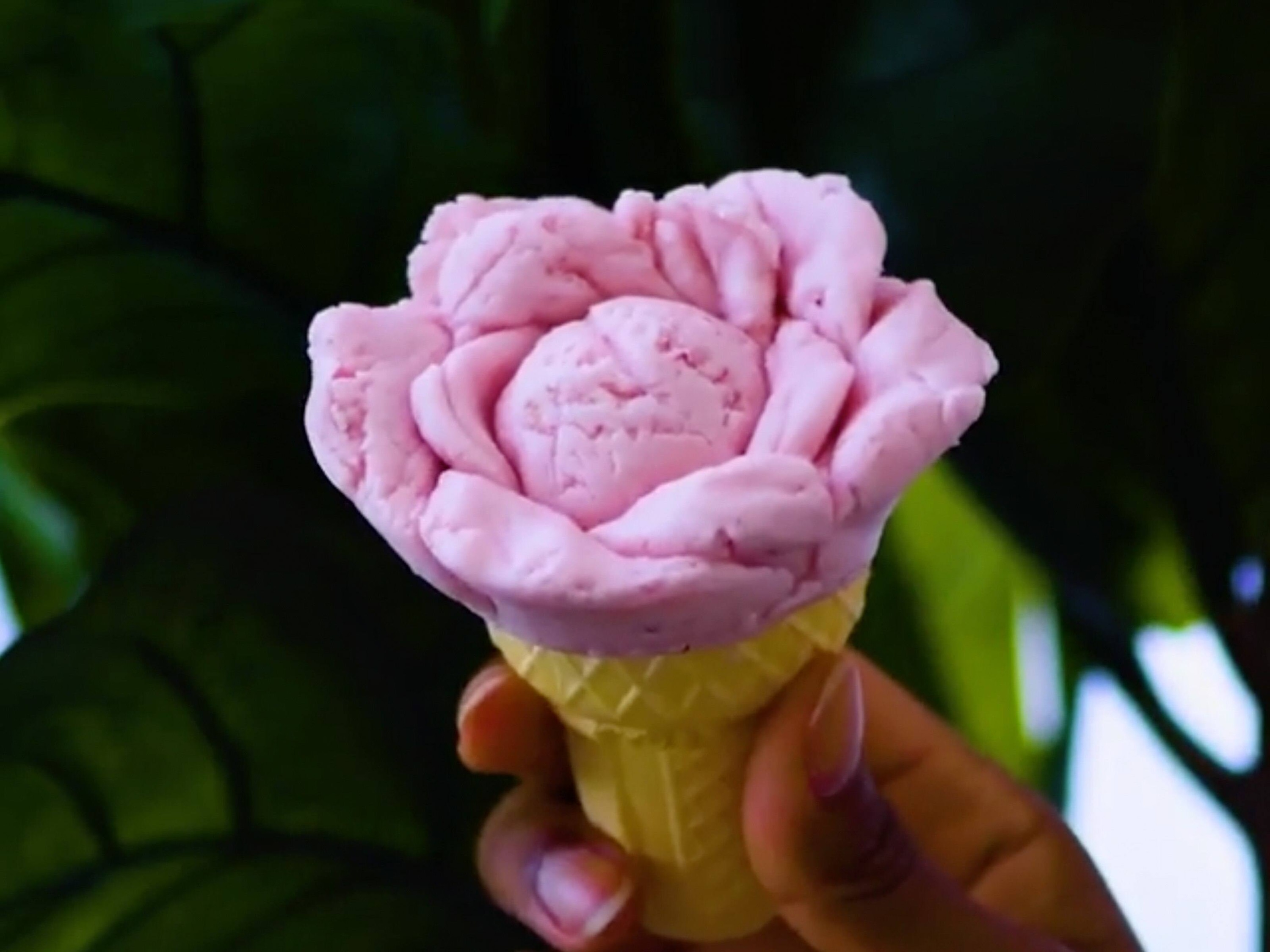 Rose Sculpted Ice Cream Cone Recipe
