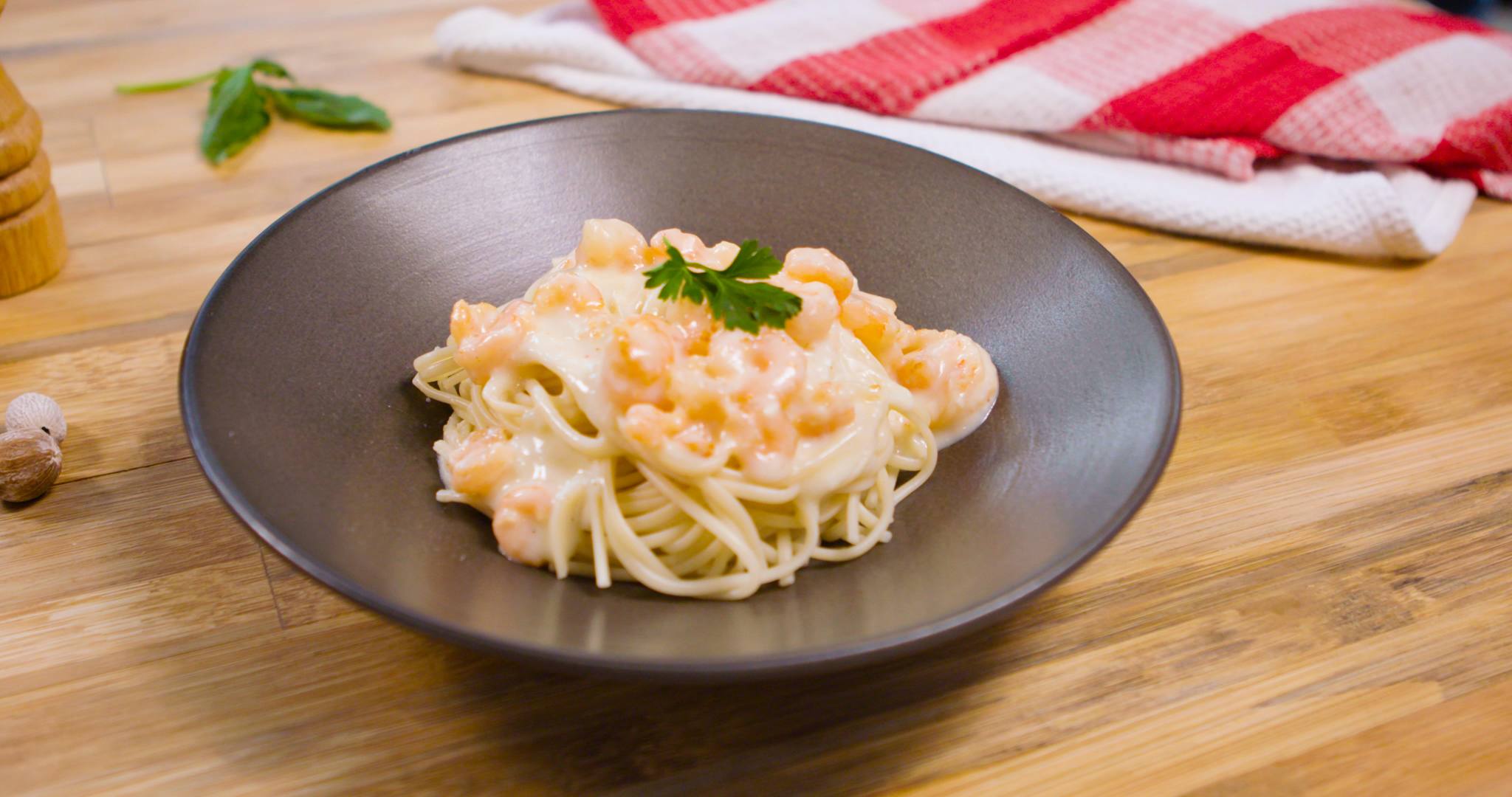 spaguettis con camarones en salsa blanca 45 mins  recipe