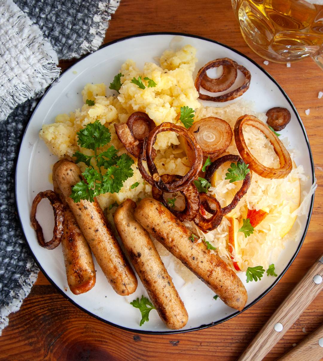 The Vegetarian Butcher - Lass-die-Sau-raus Würstchen mit Kartoffelpüree