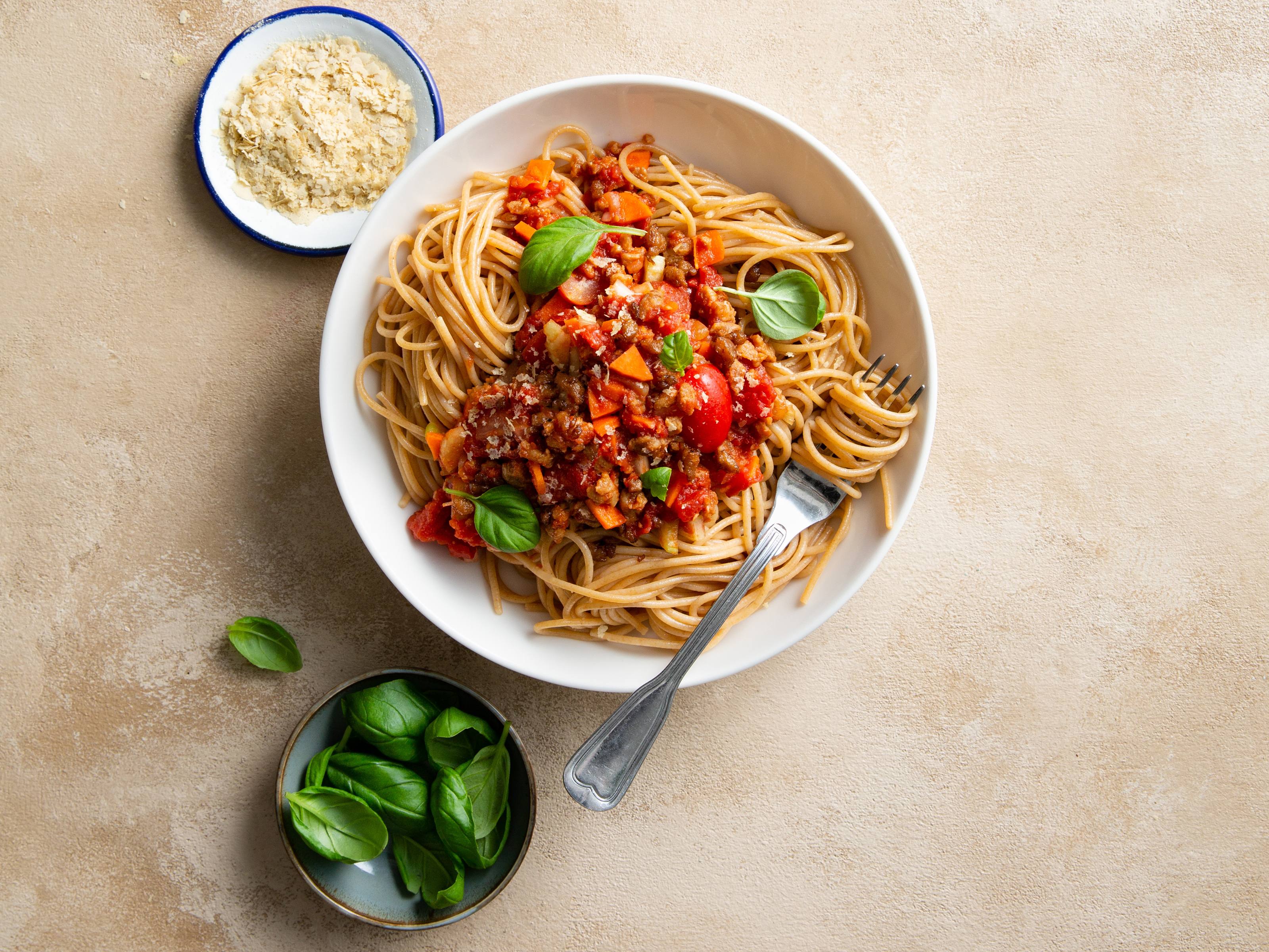 Spaghetti Bolognese met Vegan Rul Gehackt