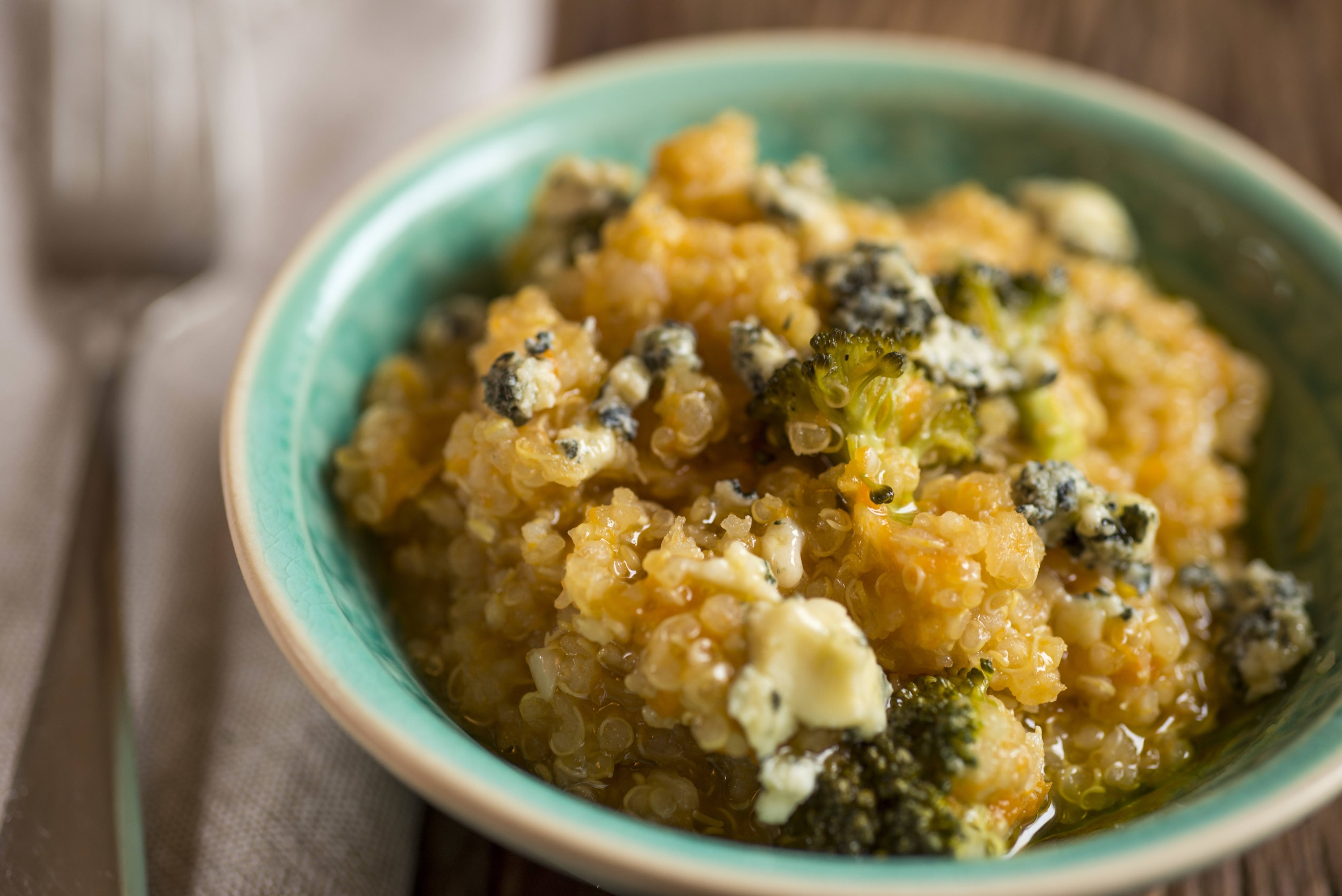 Risoto de quinoa com abóbora e brócolis