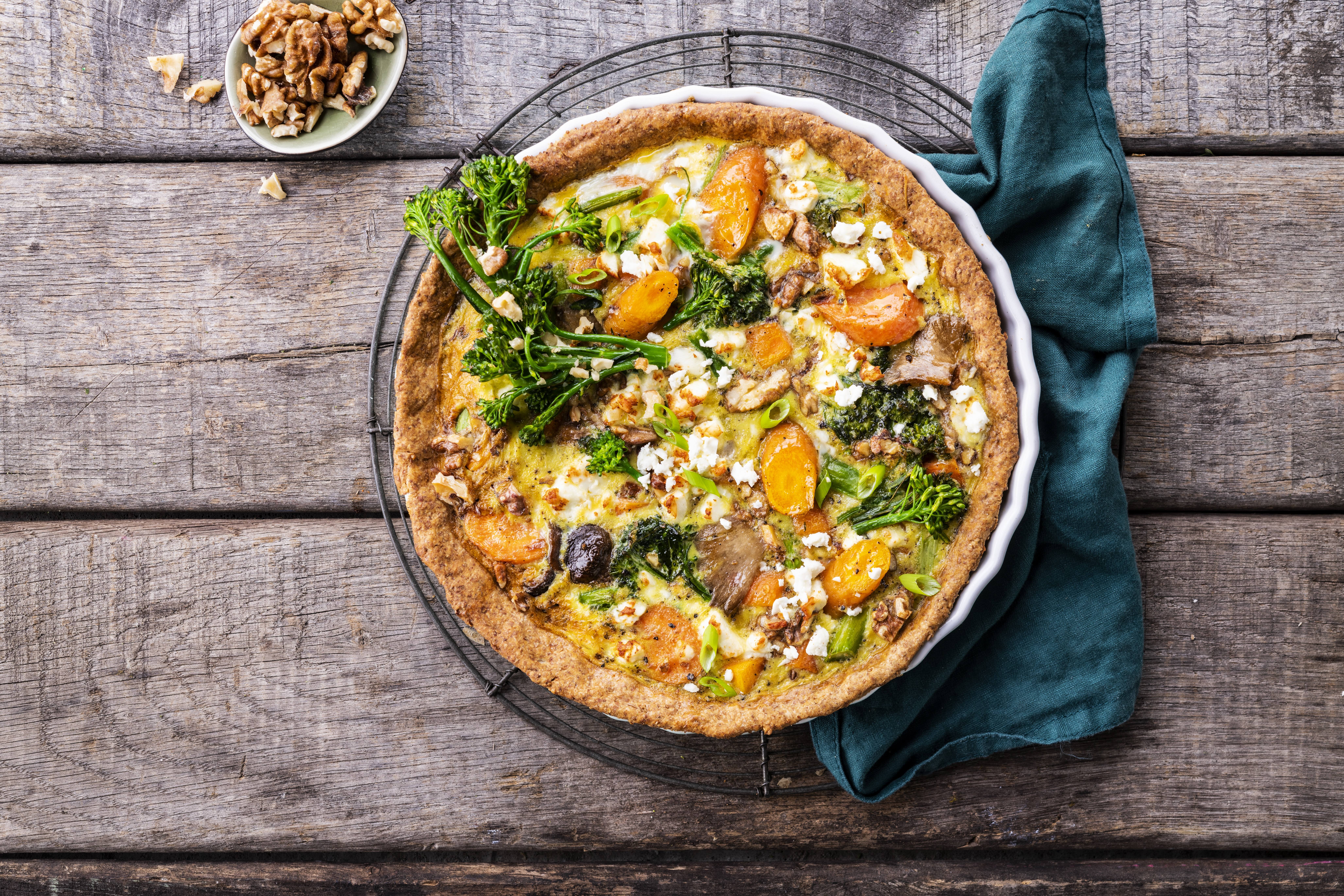 Quiche zanahoria y cebolleta