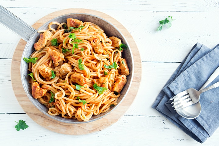 Receta-Pasta-con-Pollo-a-la-Italiana 10 Minutes  recipe