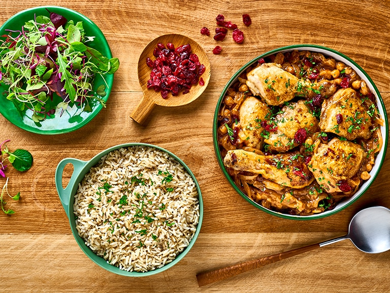 chicken, chickpea and cranberry bake