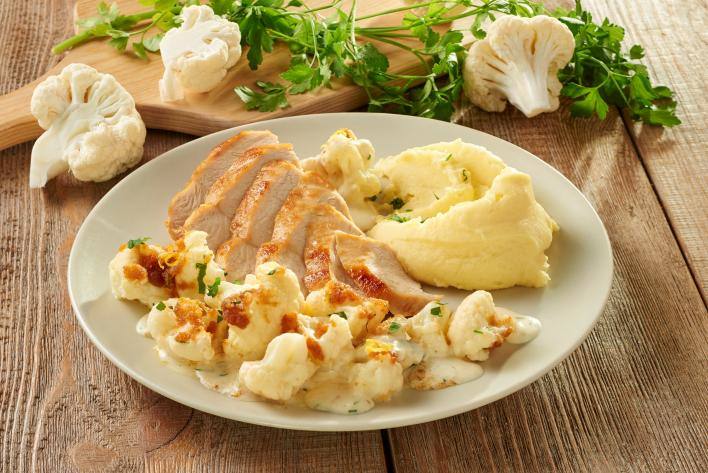 Sült csirke sajttal sütött karfiollal 60 Minutes  recipe