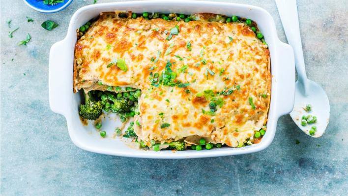 Zöld zöldséges palacsintatésztás lasagna​