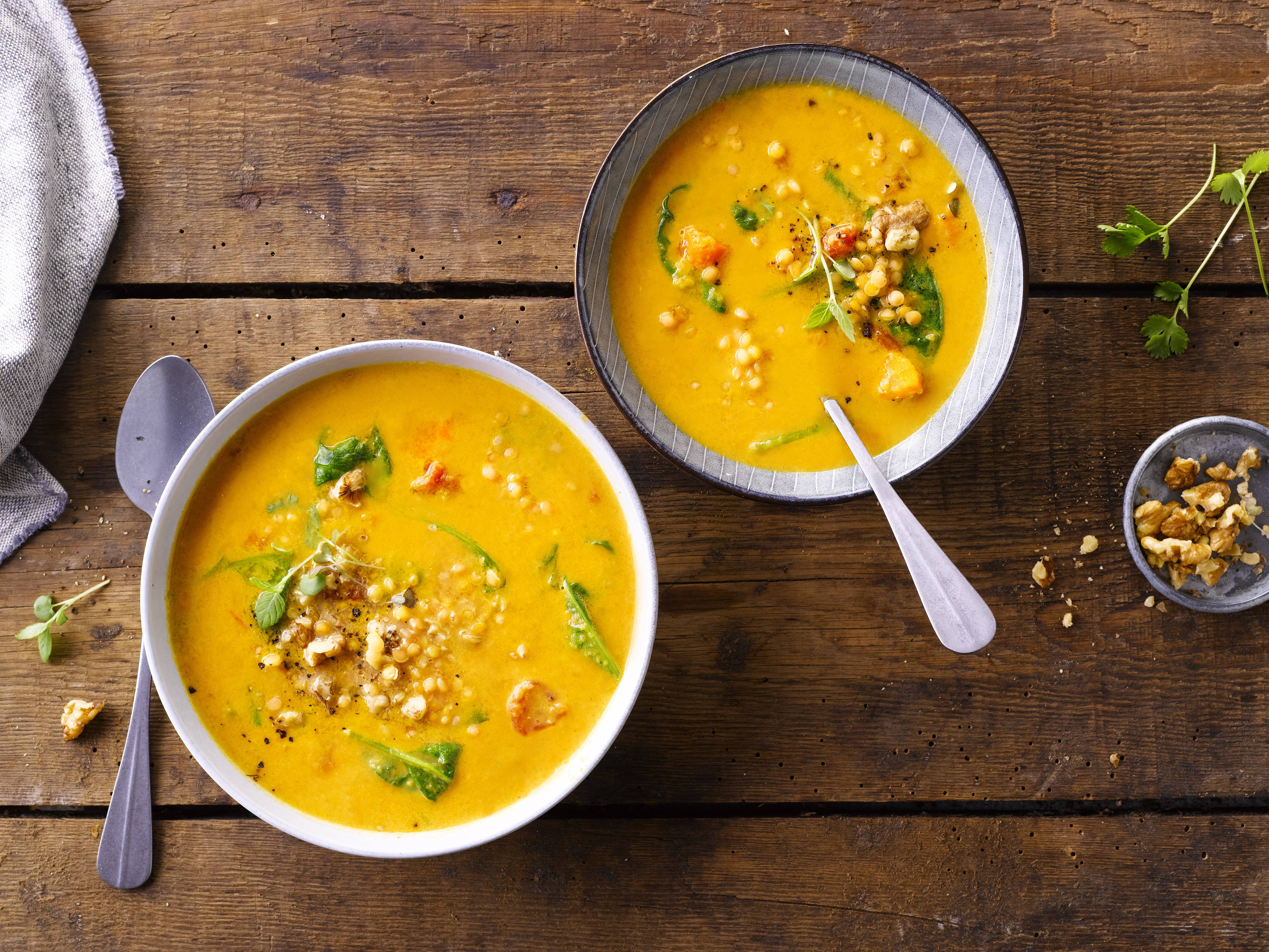 Curry lentejas y nueces