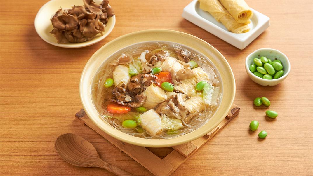 แกงจืดวุ้นเส้นเห็ดไมตาเกะ