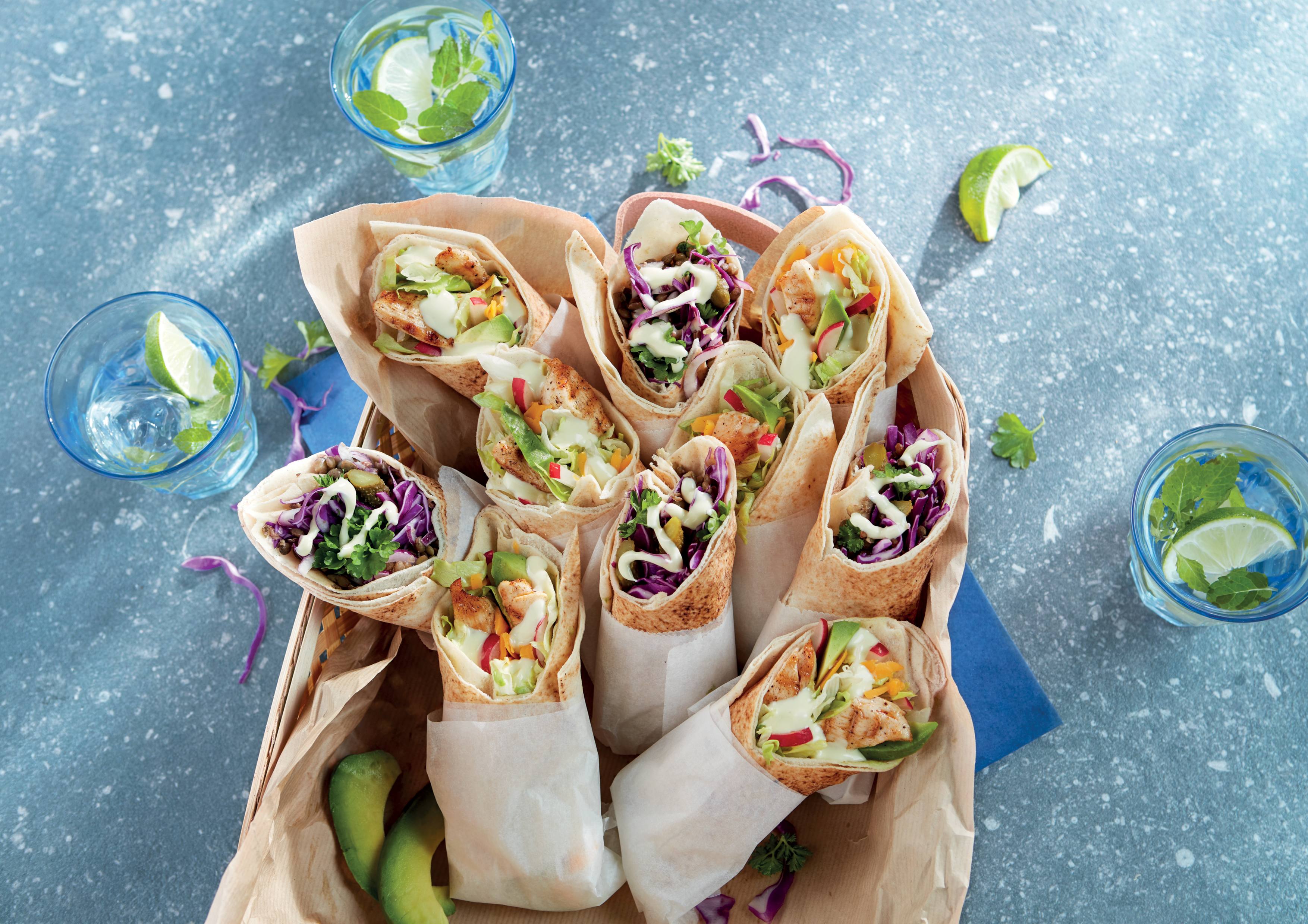MATREDDER-WRAP MED GRILLET KYLLING, AVOKADO OG MAJONES