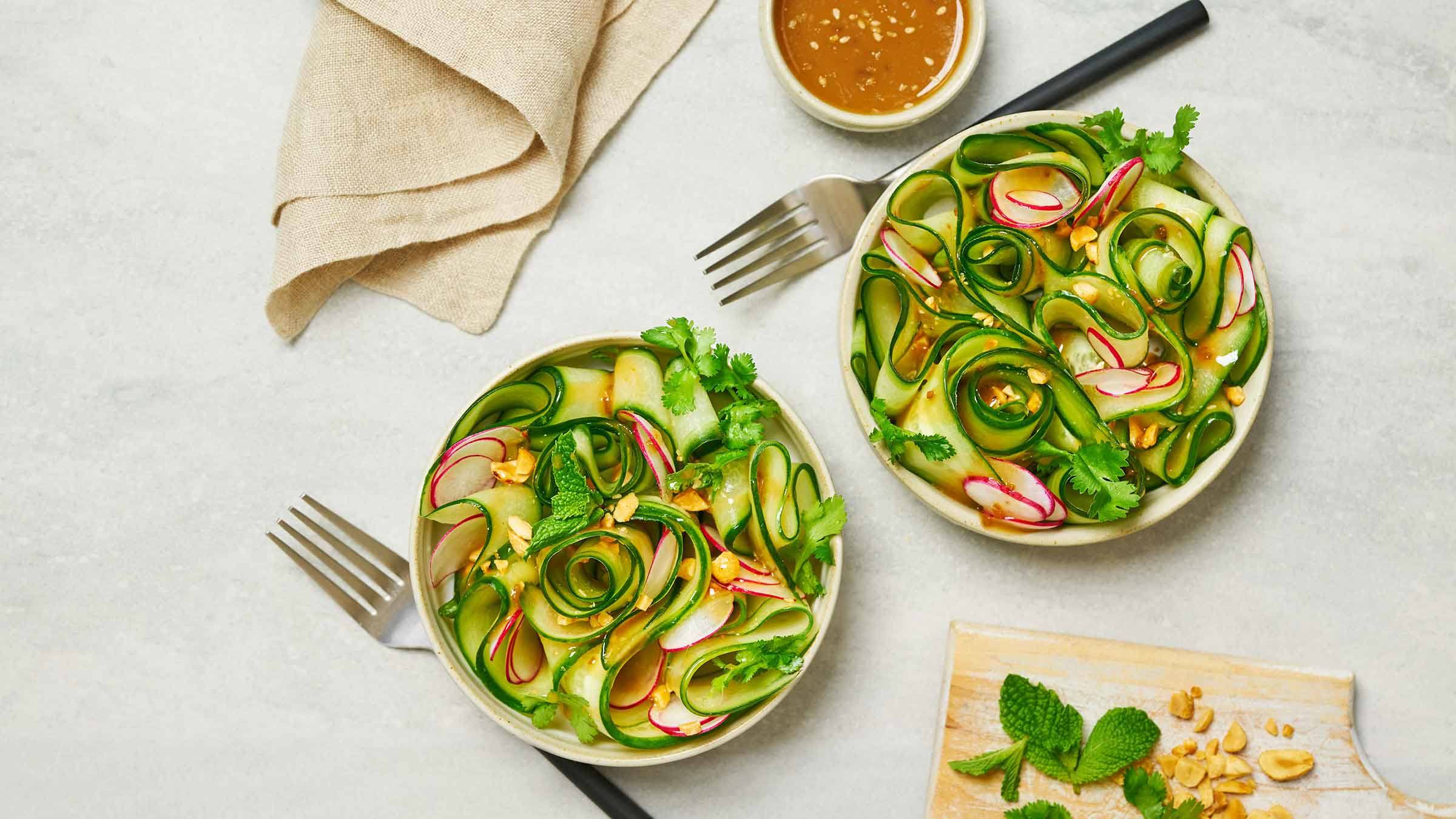 Cucumber Ribbons and Herb Salad