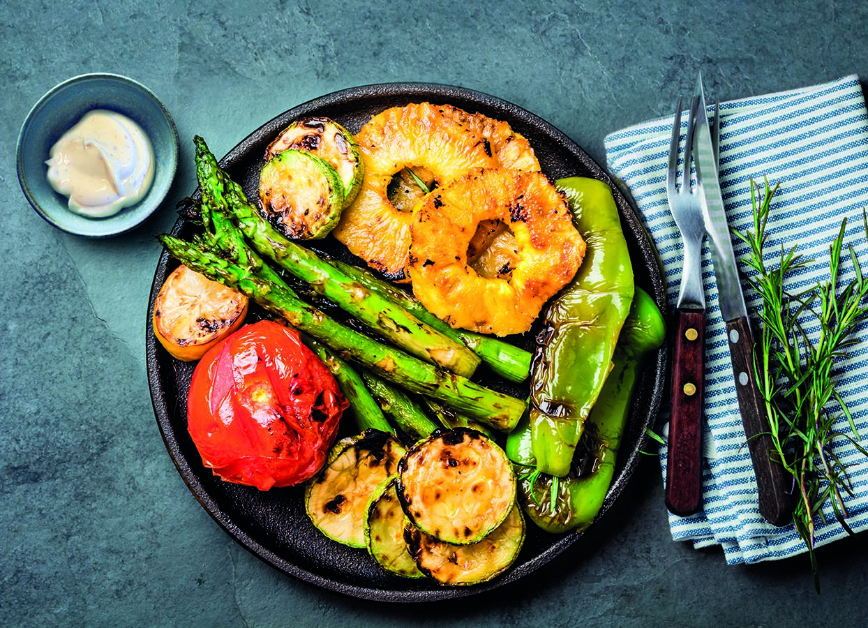 GRILLEDE GRØNNSAKER  MED TRØFFELMAJONES