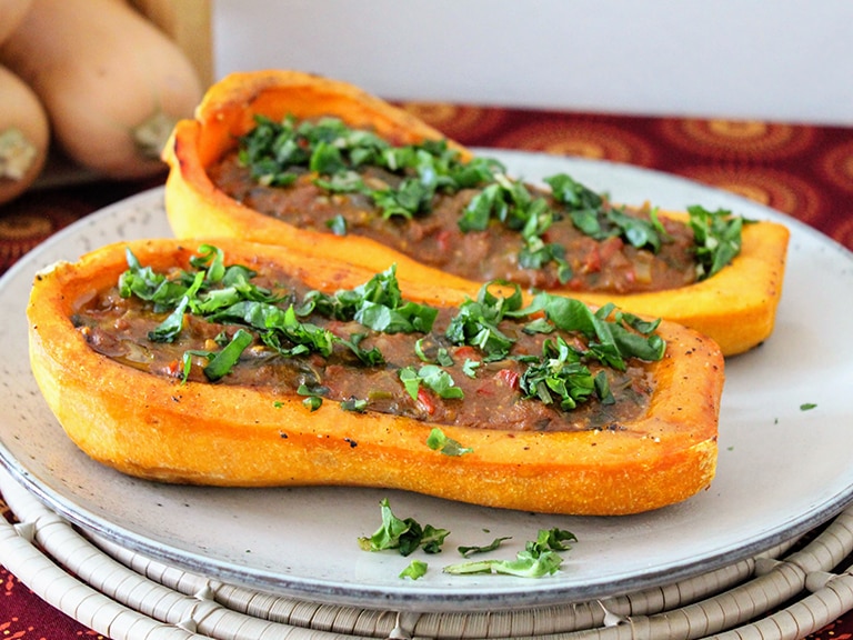 Knorrox Roasted Butternut Stuffed with Soya Mince