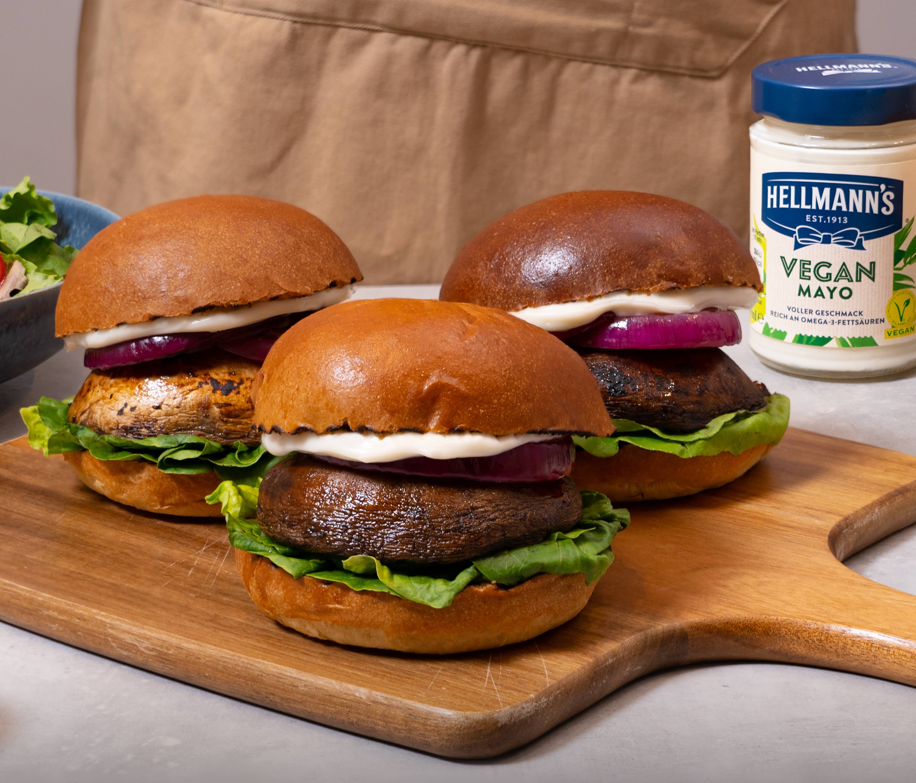 Hellmann's -  Pilz Burger mit veganer Mayo