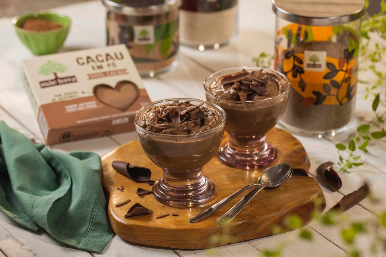 Mousse de cacau vegana