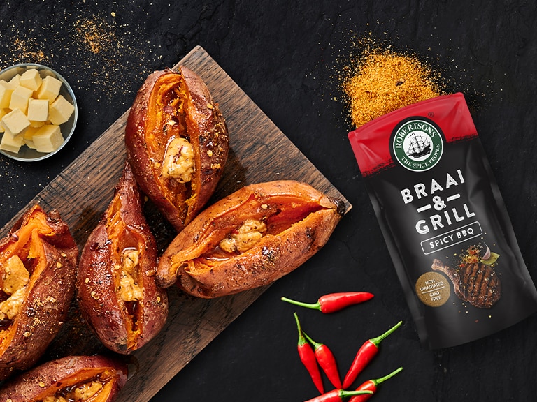 Braai Baked Sweet Potatoes