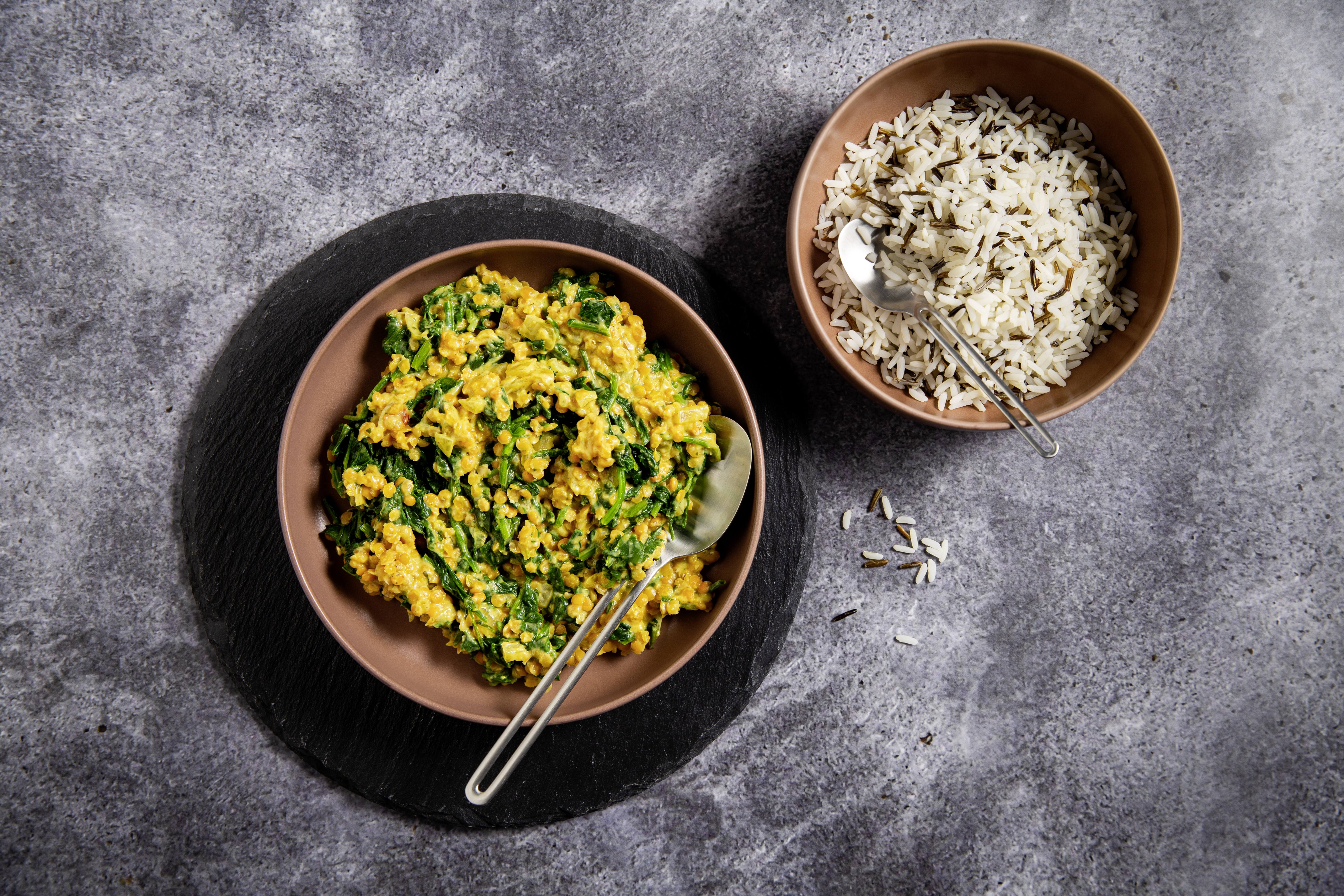 Knorr - Veganes Spinat Curry mit roten Linsen