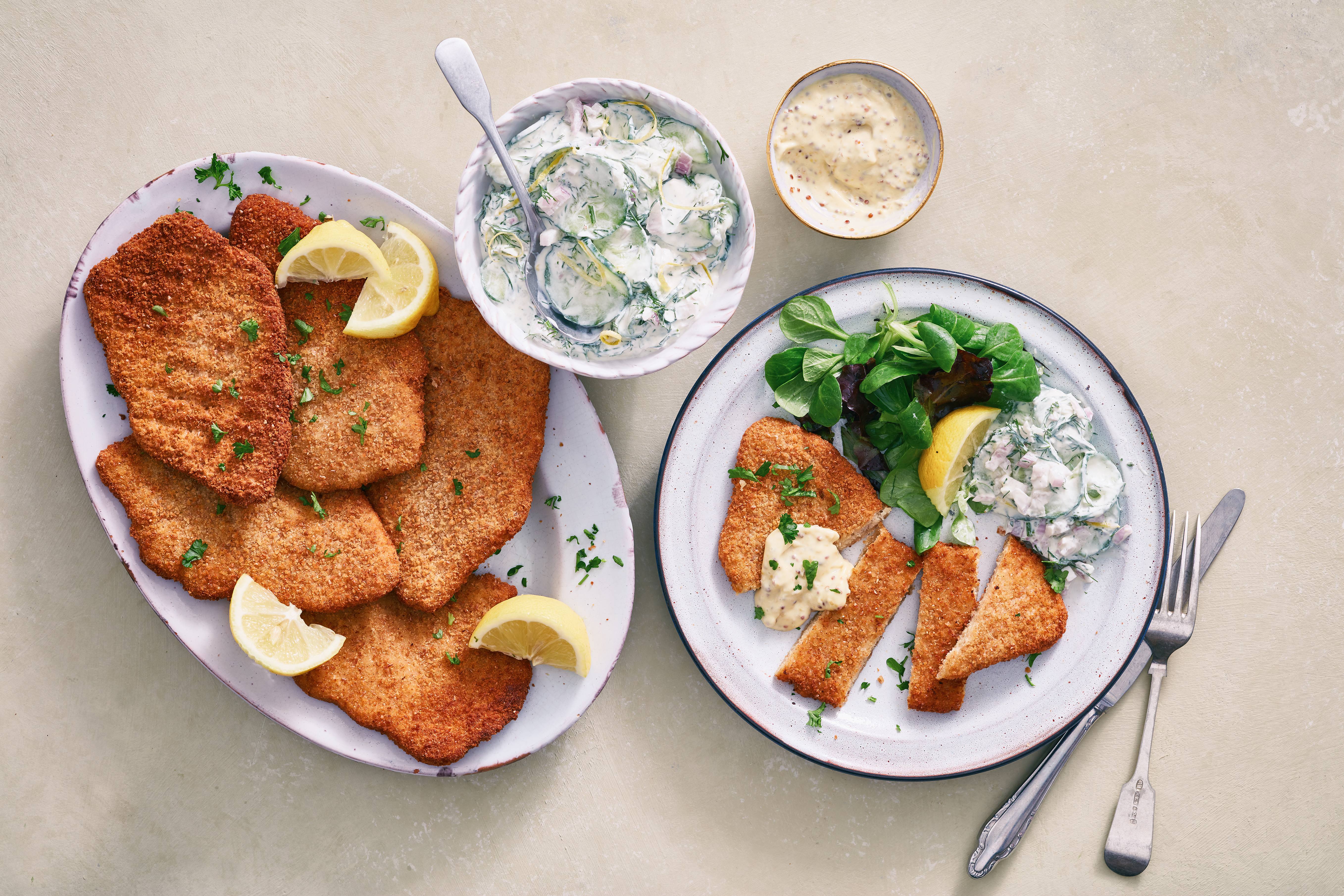 The Vegetarian Butcher - Veganes Wie‘n Schnitzel mit Gurkensalat