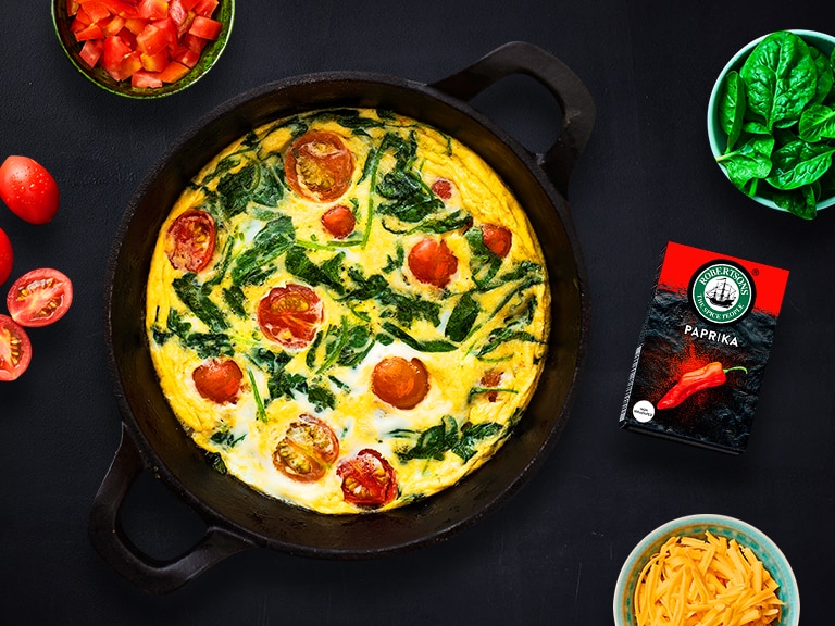 Flavourful Tomato & Spinach Frittata