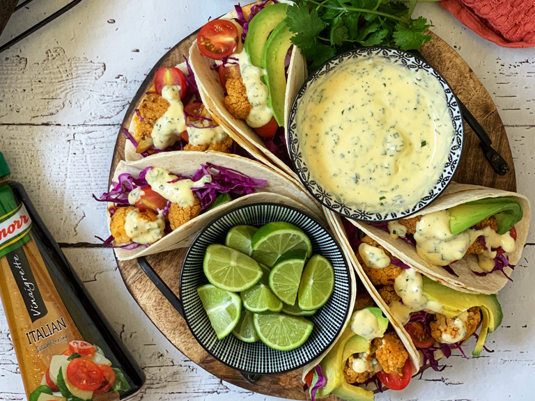 Buffalo Cauliflower Tacos