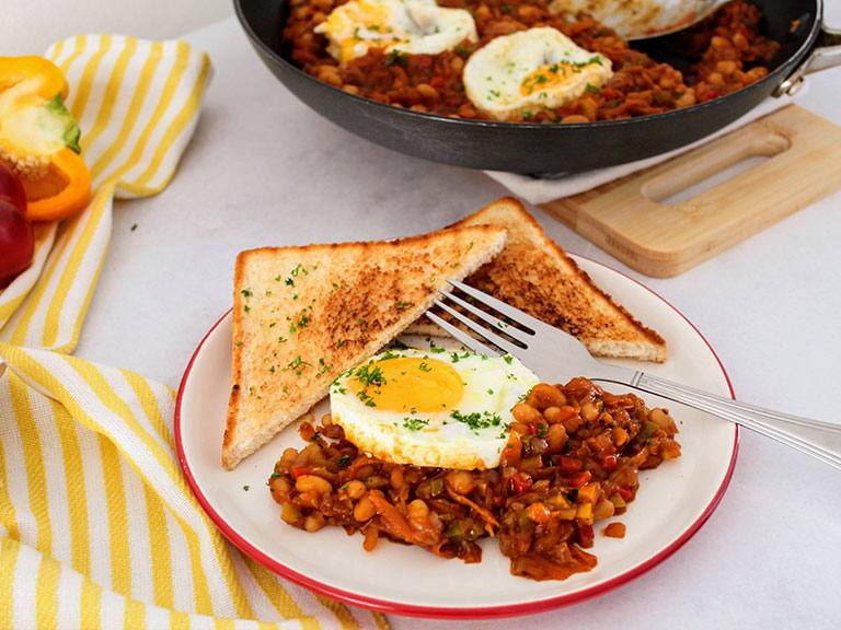 Chakalaka with Sunrise Eggs
