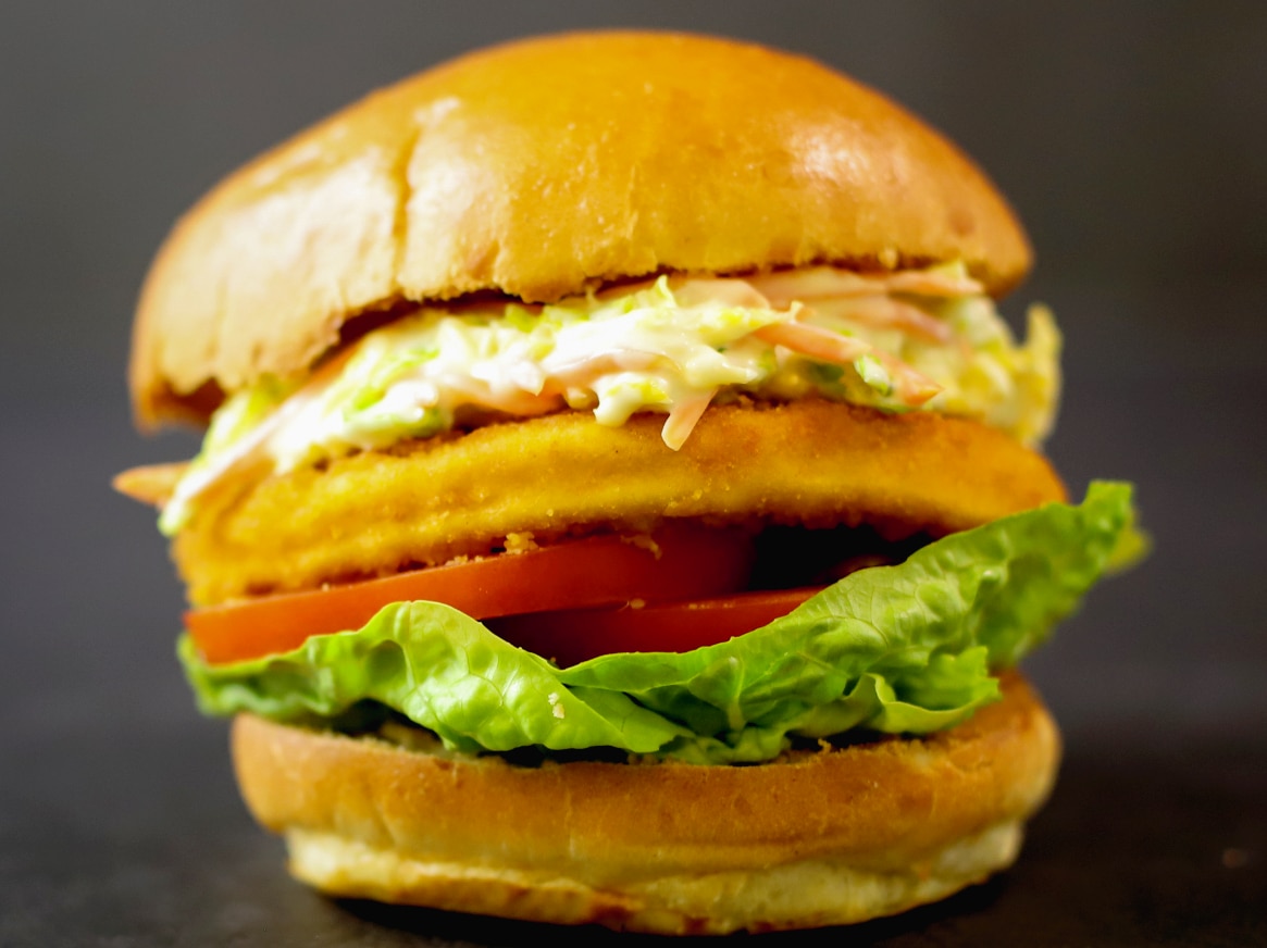 Happy Go Clucky Burger with Pineapple slaw