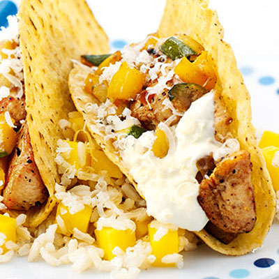 Tacos de pollo con arroz de mango 30 Minutos  recipe