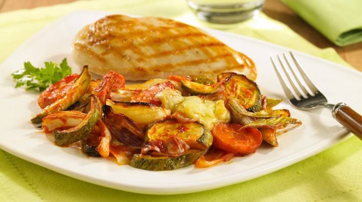 Vegetales gratinados al horno con Kétchup