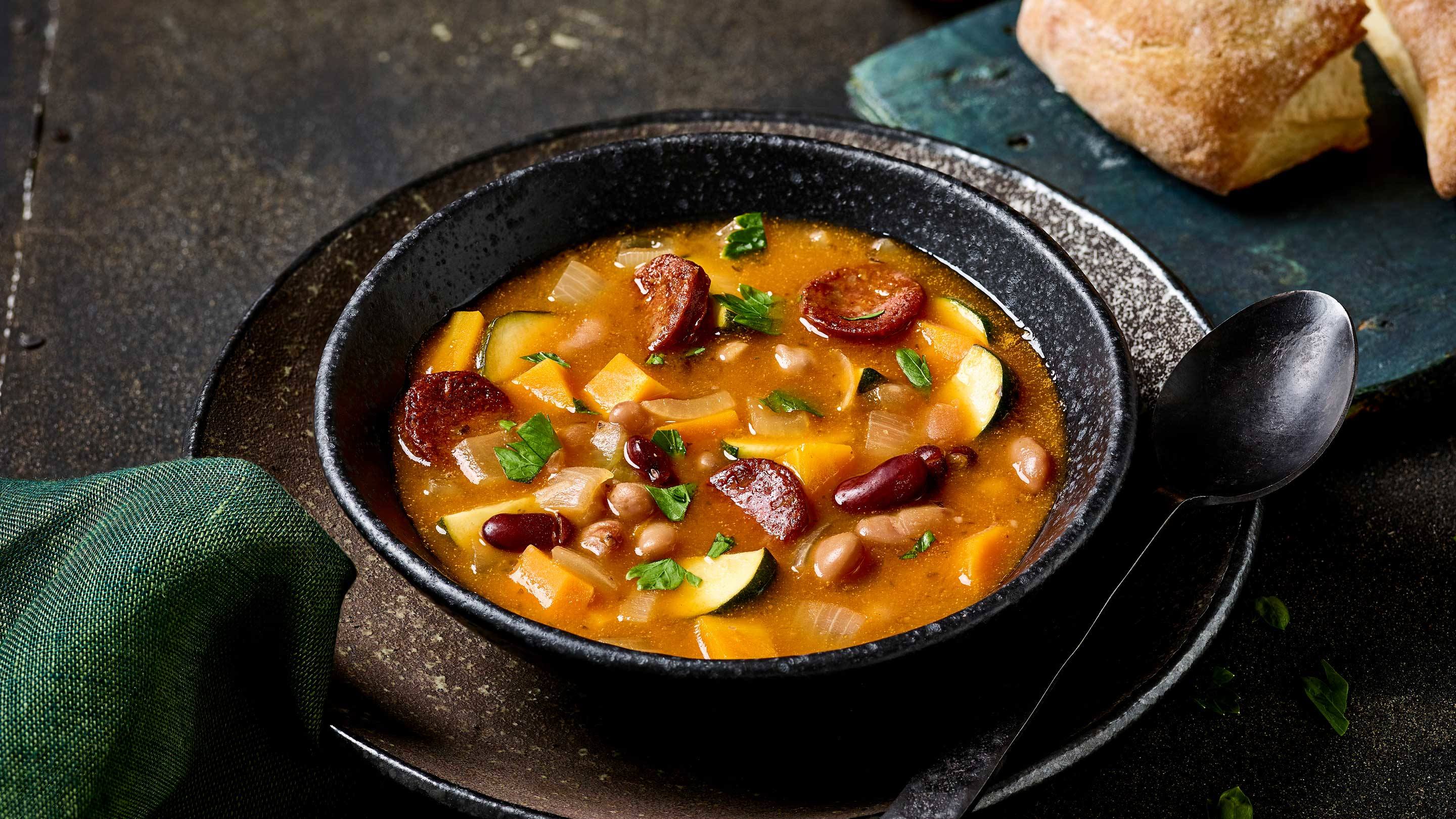 Spanish Mixed Bean & Vegetable Soup