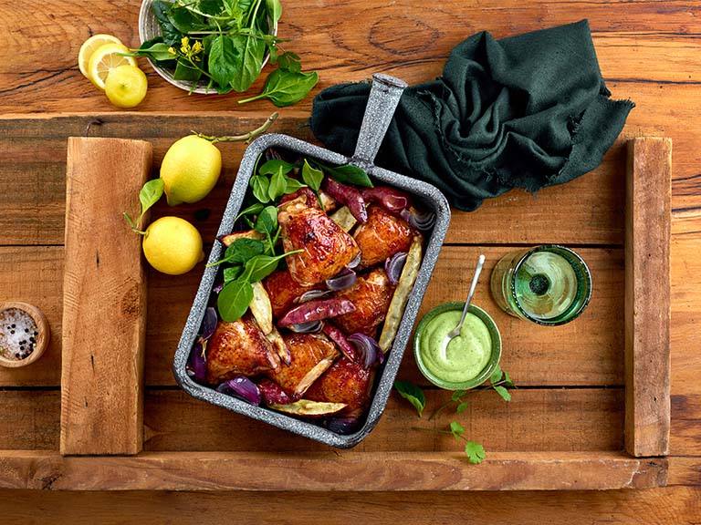 Sticky Chicken Dinner Green Goddess Dressing