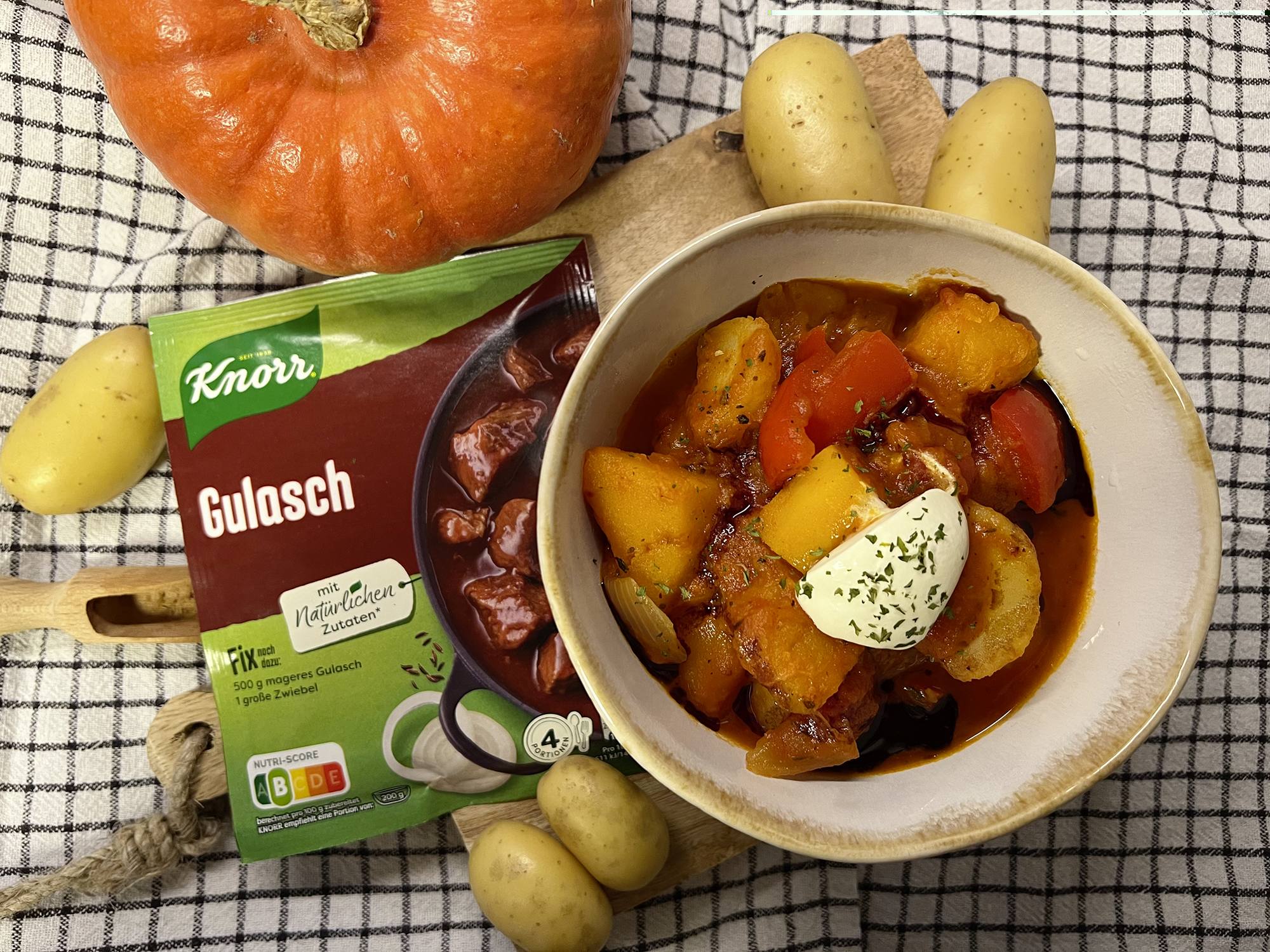 Knorr - Vegetarisches Kürbis Gulasch für kalte Herbsttage