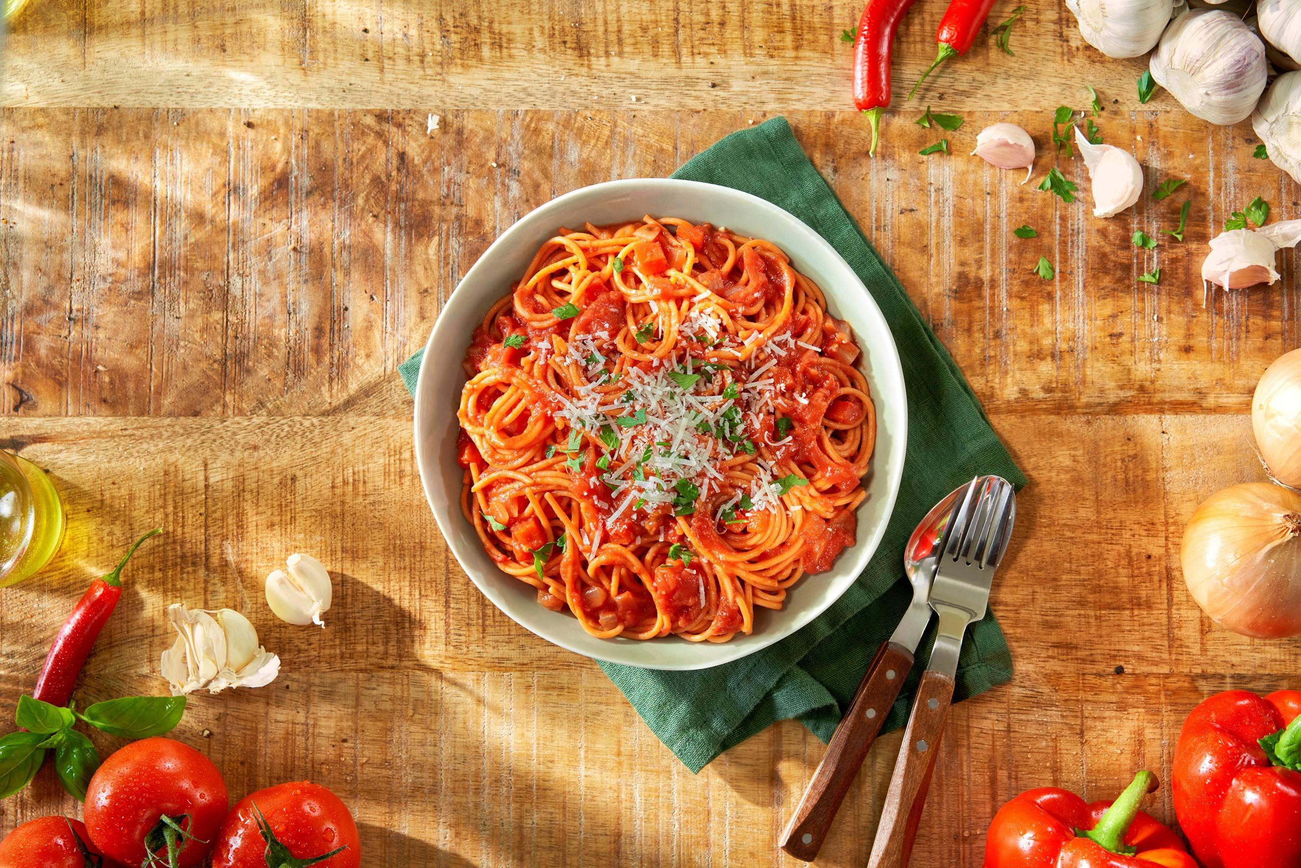 Pasta Arrabbiata met Tomaten Spaghetti