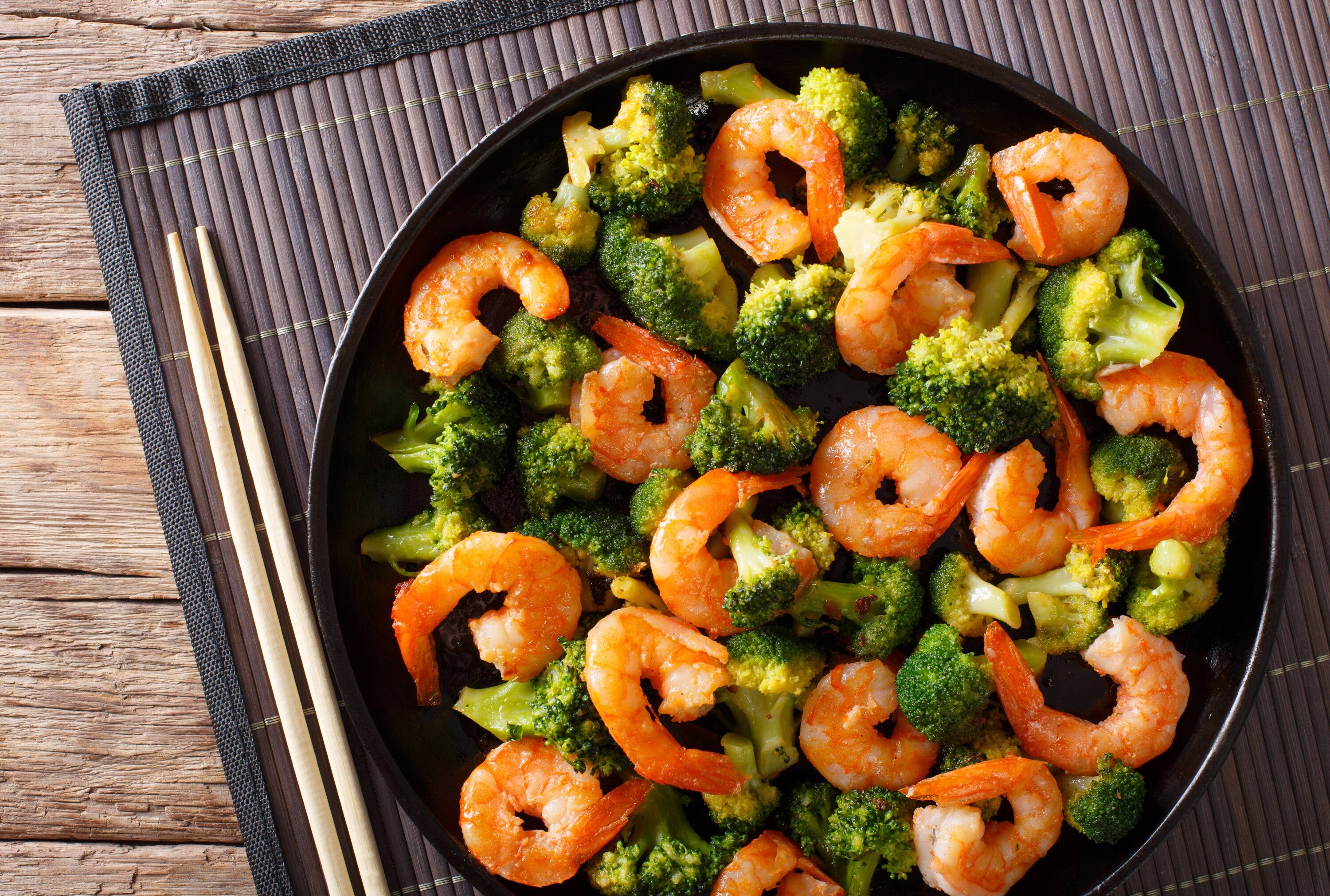 Brócoli con camarones