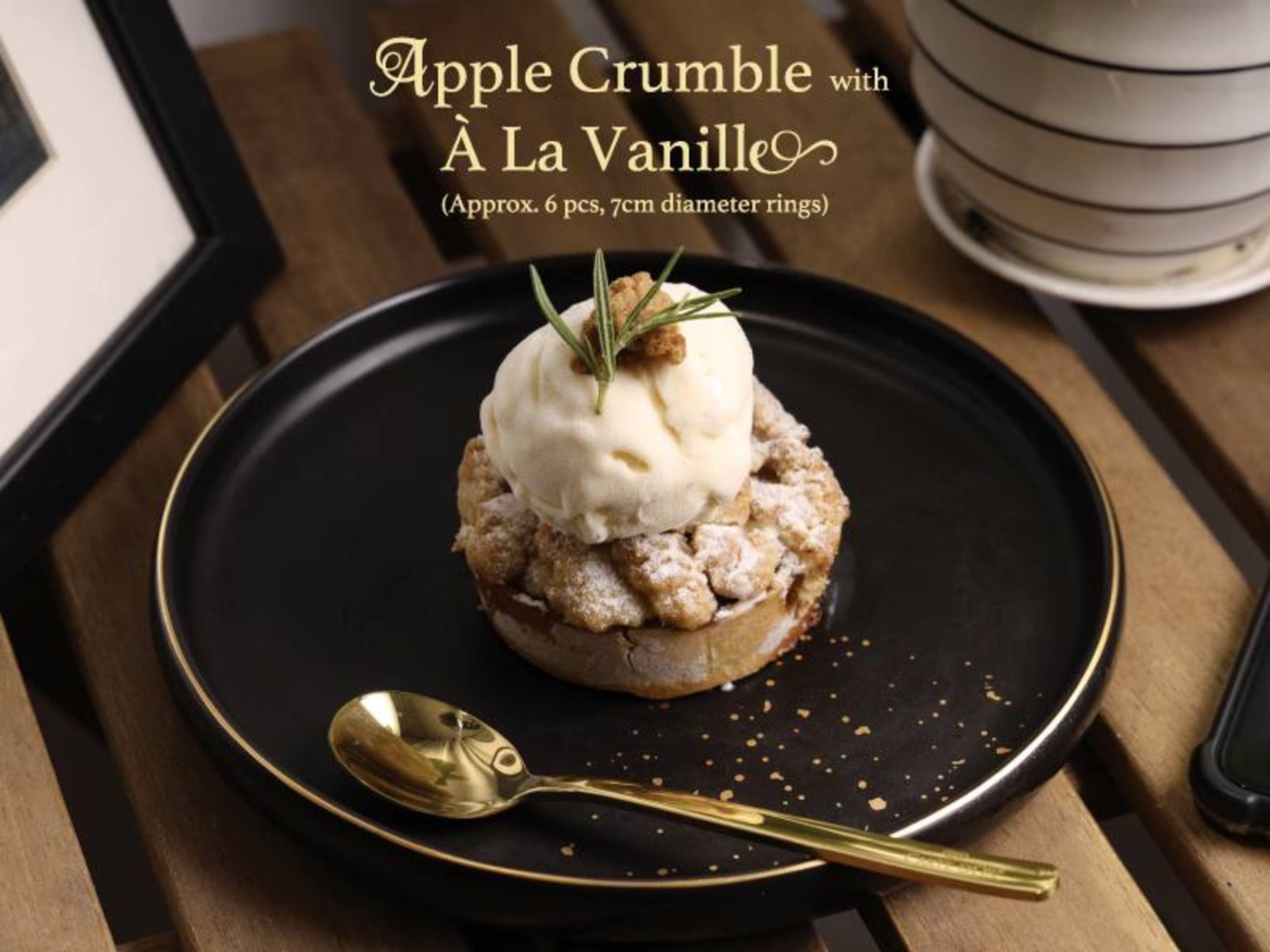 Apple crumble a la vanille