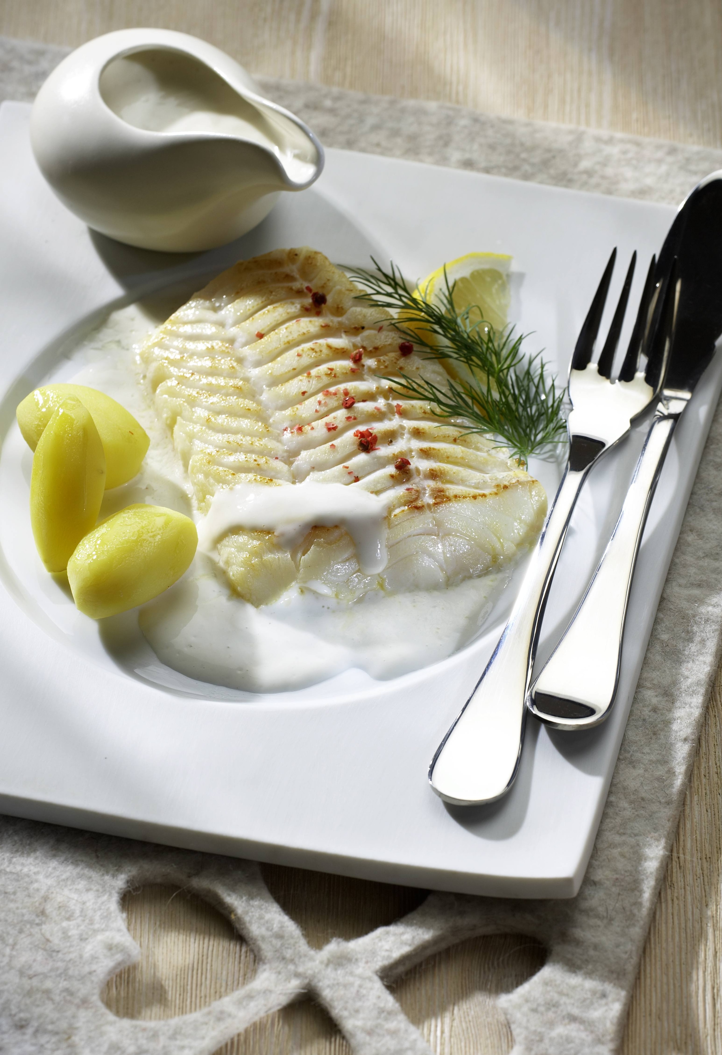 Mondamin - Kabeljaufilet mit Meerrettichsauce