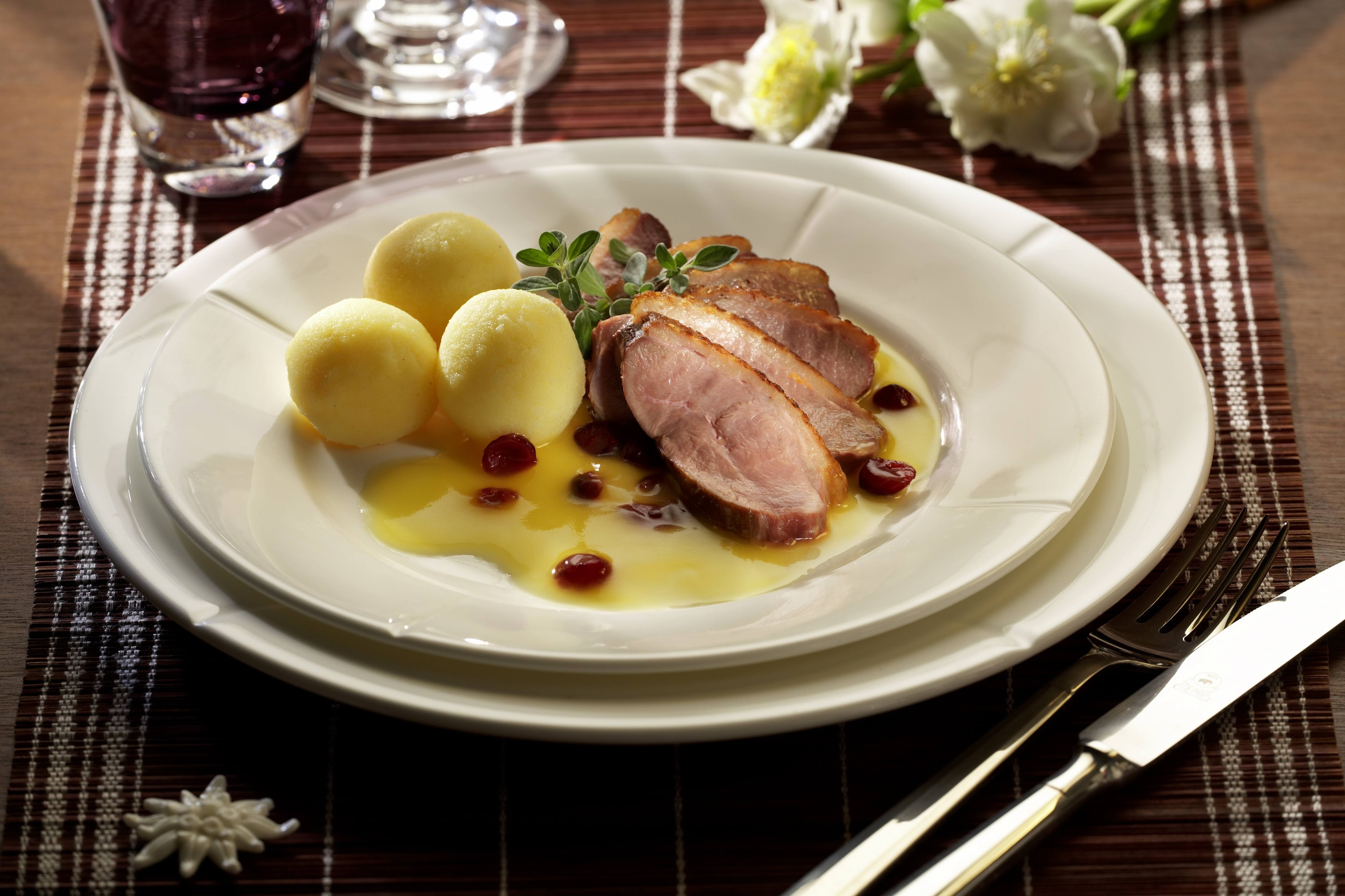 Mondamin - Entenbrustfilet mit Orangen-Cranberry-Sauce