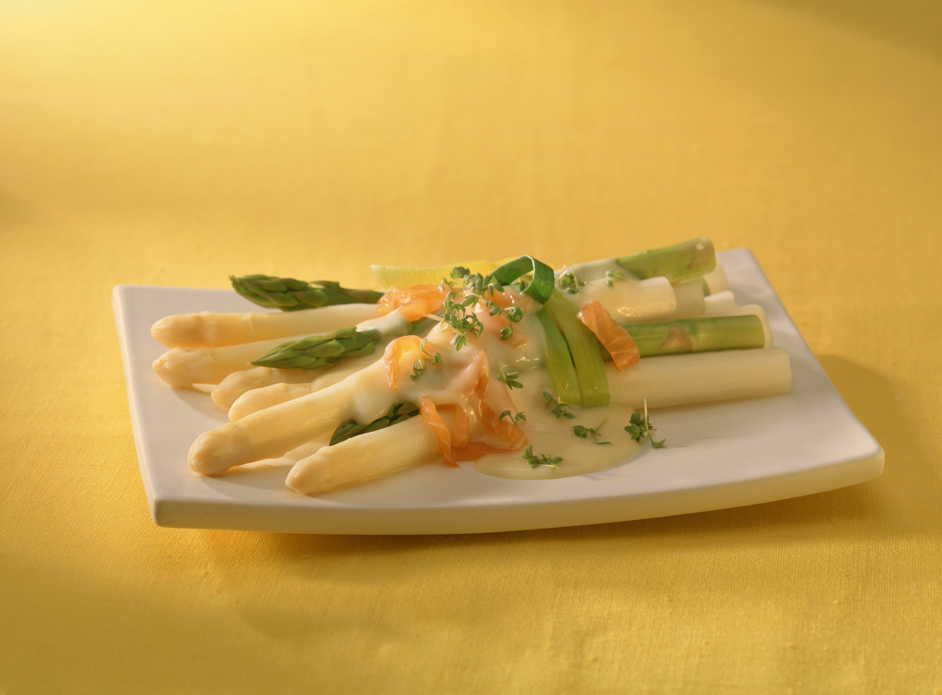 Mondamin - Spargel in Lachs-Kresse-Sauce