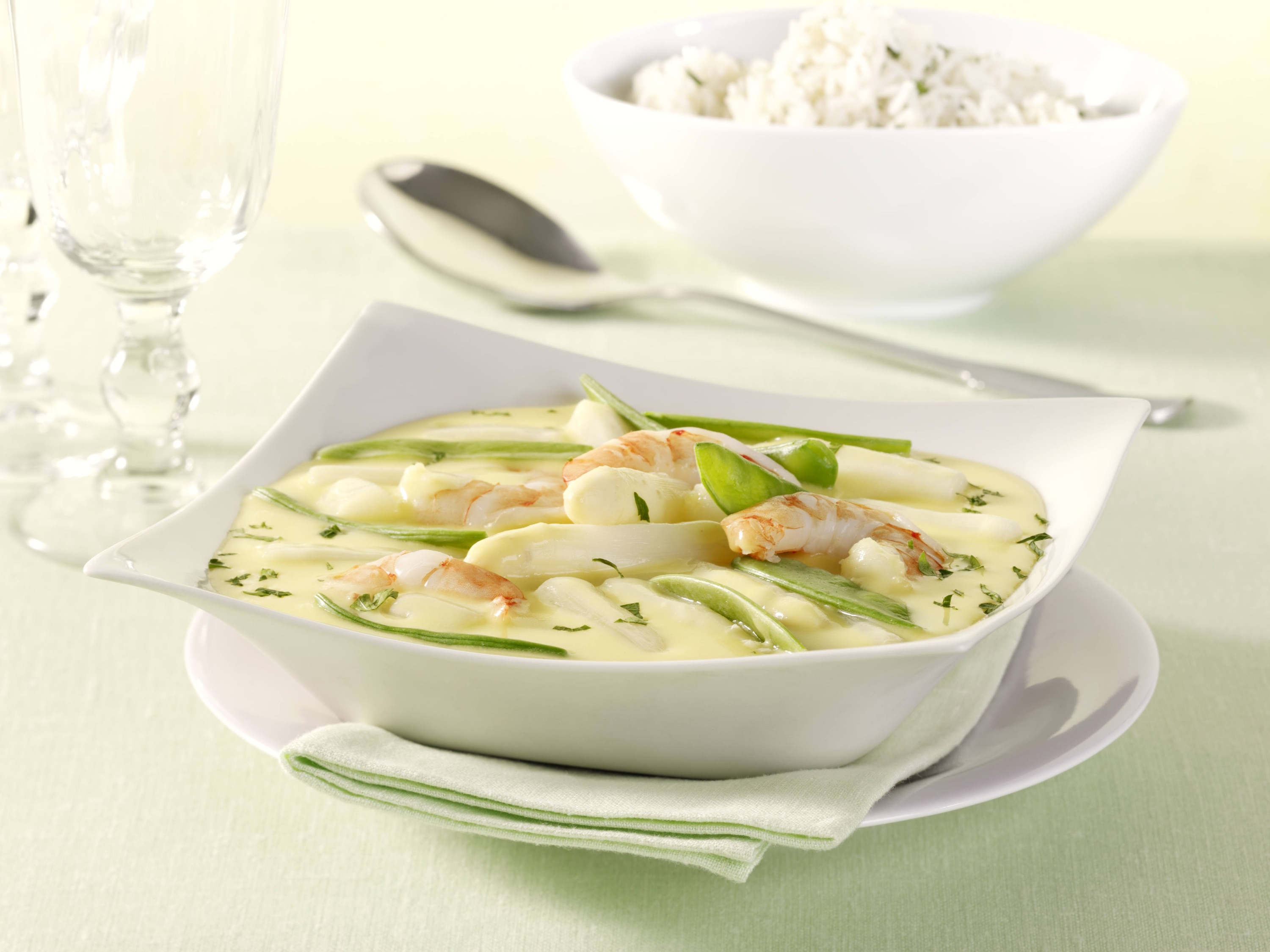 Mondamin - Spargelragout mit Garnelen 45 Minuten  recipe