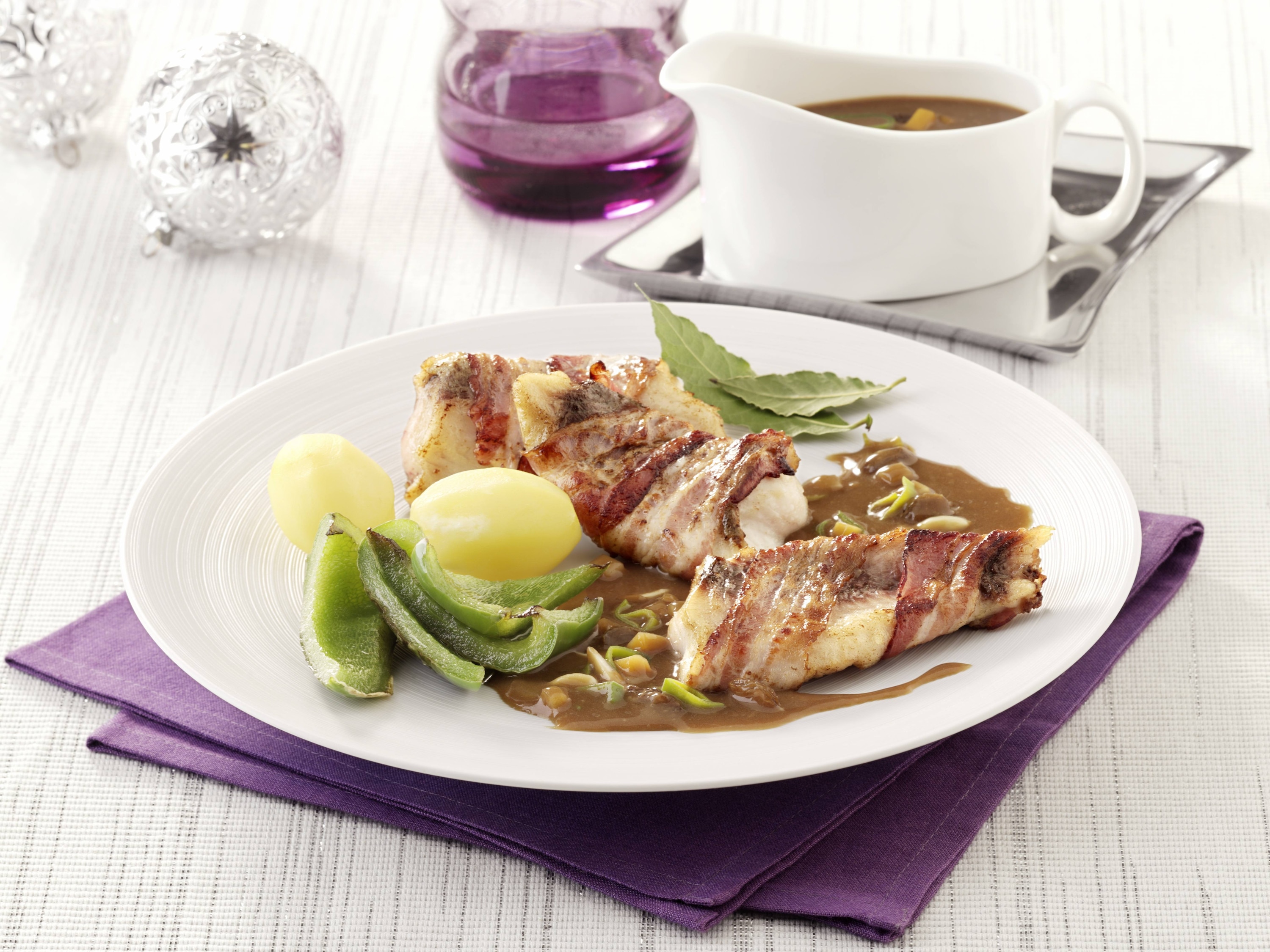 Mondamin - Karpfenfilets im Speckmantel mit Biersauce 40 Minuten  recipe