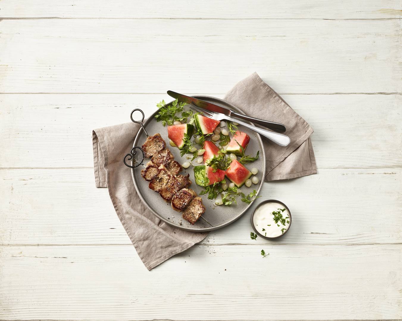 Chirat - Grillierter Lammspiess mit Wassermelone