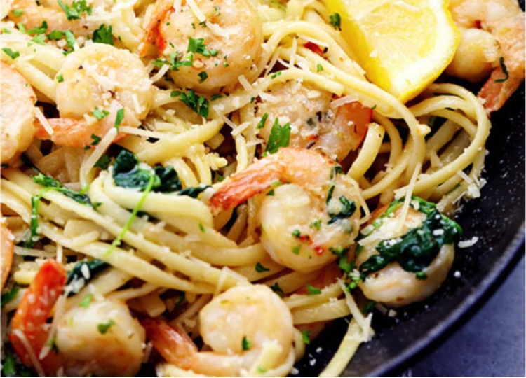 shrimp pasta with kale